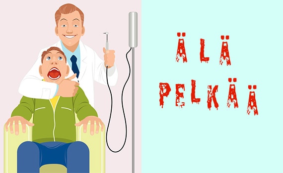 Hammaslääkäripelkoinen hammaspotilas ja hammaslääkäri